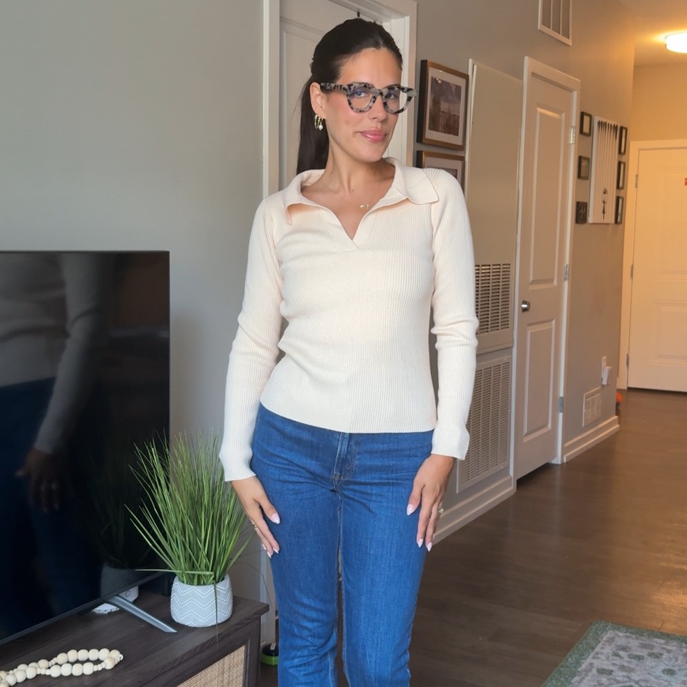 Soft Cream Ribbed Sweater